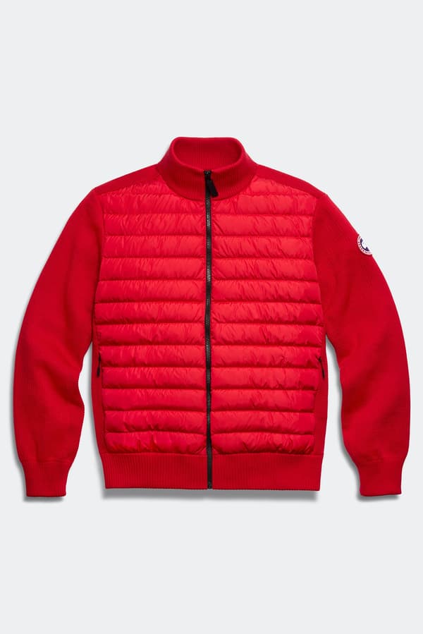 HyBridge Knit Jacket (Color: Carmine Red)