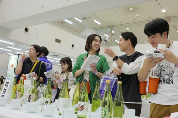 Award-winning ginjo sake at the public tasting