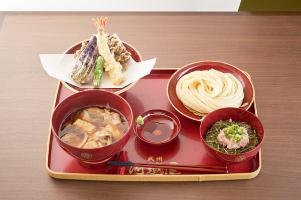 The Onari udon set, styled as a dish presented to a shogun.