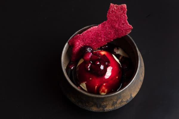 Postre Vanille au vin rouge