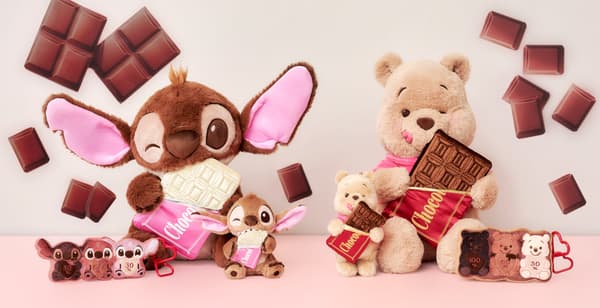 小熊維尼和史迪奇的巧克力毛絨玩具