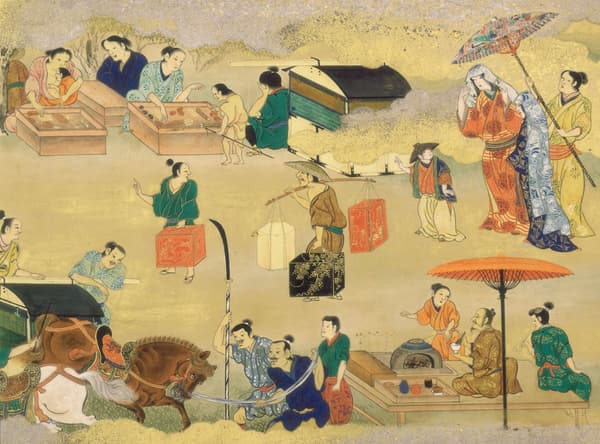 Kabuki Zukan (Gulungan Gambar Kabuki), gulungan bawah, detail
