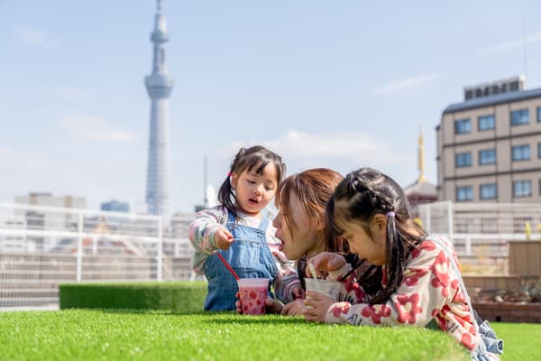 Área de la azotea Hanasora Garden en Asakusa Hanayashiki