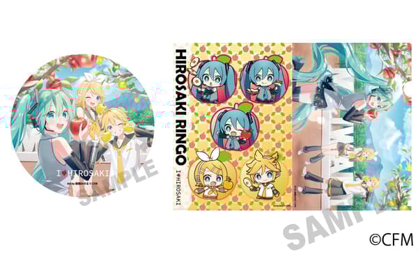 Hatsune Miku x Hirosaki apples Mega Can Badge Stand and Clear File