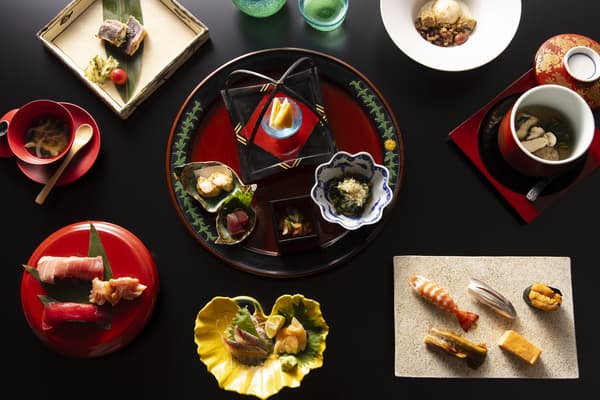 Dishes from the Hoshin sushi course