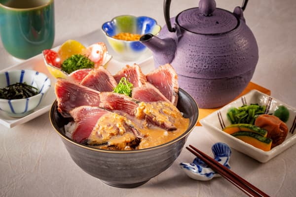 Katsuo Ochazuke (bonito rice with tea) — a Nanki local specialty served at breakfast
