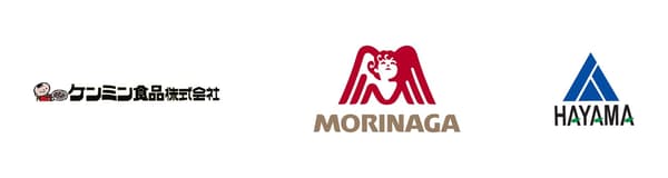 Main partners (from left): Kenmin Foods, Morinaga, and Hayama
