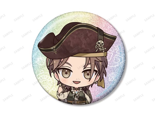 Eight Chibi Character Pirate ver. 75mm Glitter Can Badge, event-exclusive bonus