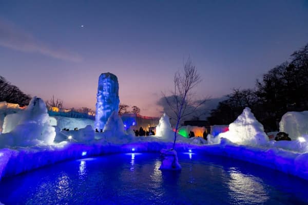 支笏湖冰涛节夜景