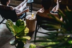 Relaxing with a glass of craft beer