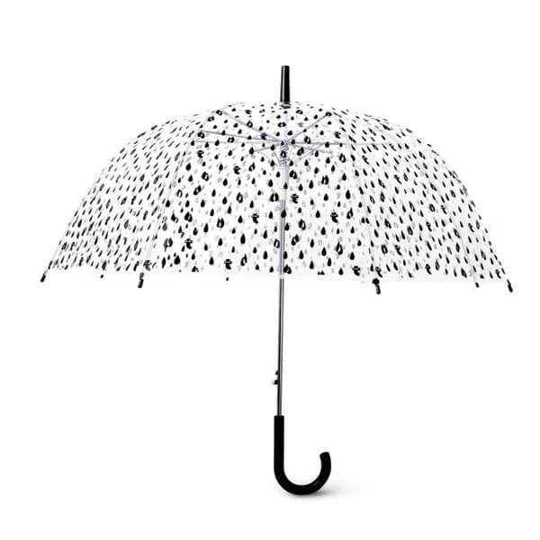 Paraguas de vinilo transparente con el personaje T de Flying Tiger Copenhagen