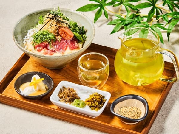 鹽麴鮪魚與釜揚魩仔魚冷製梅子茶泡飯