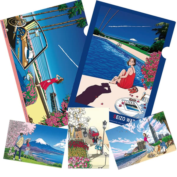 A4 clear folder and postcards