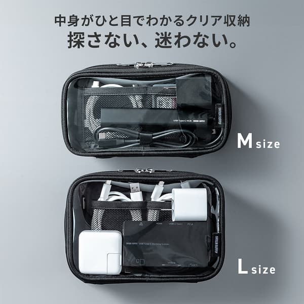 透明收纳袋，可从两侧看到内容物