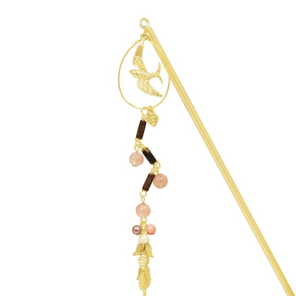 木渡鸟单簪 - 桃色