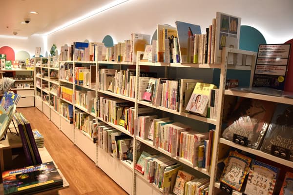 Books and goods for adults at the back of the store