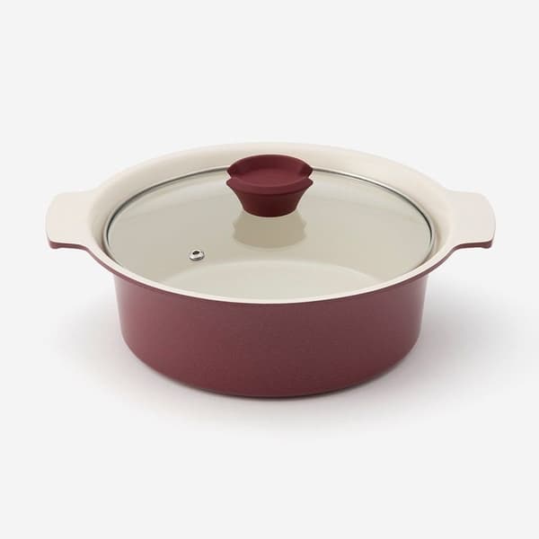 Panci Dua Gagang Keramik IH 21cm Bordeaux