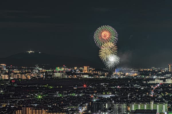 Fireworks over the city