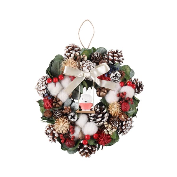 Christmas wreath with Swing Miffy, natural