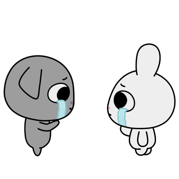 Ilustrasi Kkamang and Ant menangis