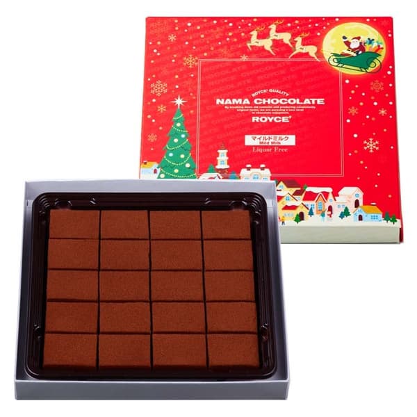 Tampilan dekat Nama Chocolate Mild Milk edisi Natal