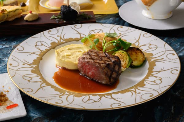 Grilled Beef Fillet and Foie Gras Flan with Madeira Sauce