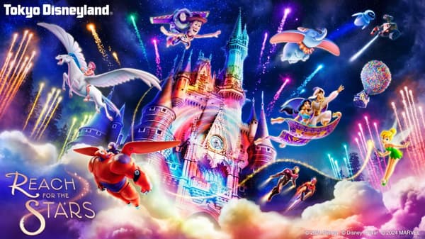 Reach for the Stars: Everlasting Dreams castle projection show at Tokyo Disneyland