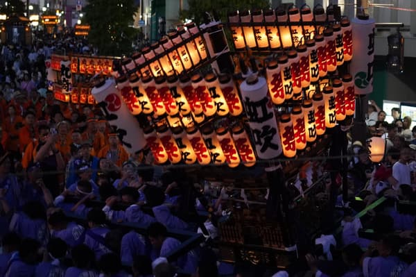 Kamimizo Summer Festival mikoshi procession
