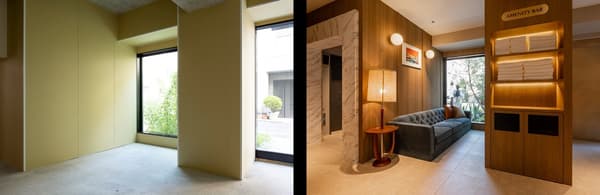 Hotel EN-YO 大廳休息區:改建前後