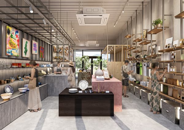 Bagian dalam scape general store, penuh dengan karakter lokal