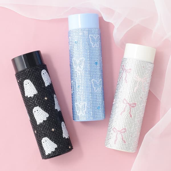 Bijou Stainless Bottle in ribbon, butterfly, and ghost designs