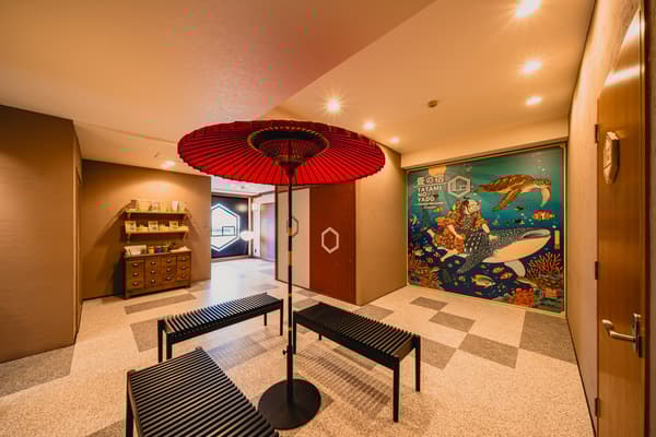 日式設計元素貫穿整個酒店