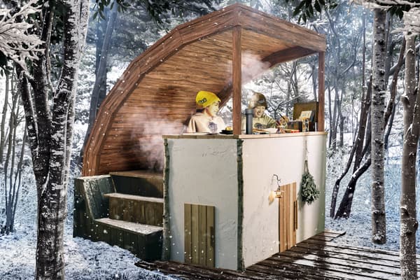 能遮擋雨雪的桶型三溫暖風格拱型屋頂