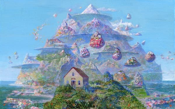 新作版畫「眺望之丘」,29×46cm