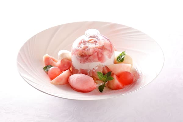 Plated Peach Parfait