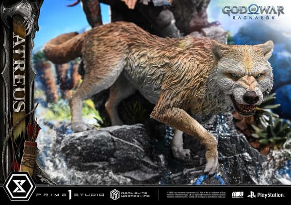 Atreus statue wolf detail