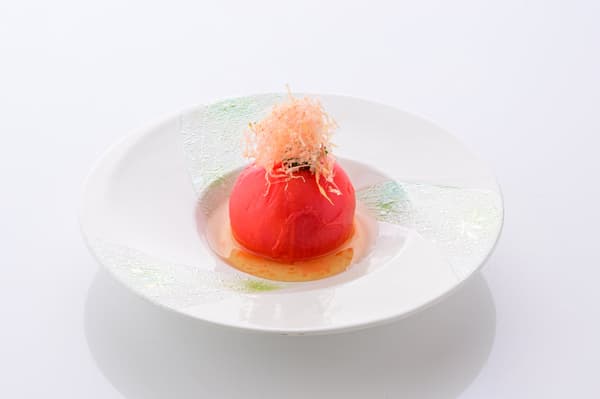 Chilled Whole Tomato in Savory Dashi