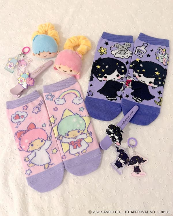 Ankle socks, plush hair tie, long hair clip, and umbrella marker