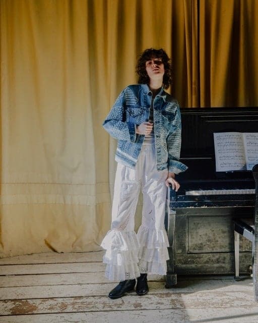 复古蕾丝桌布再造休闲裤