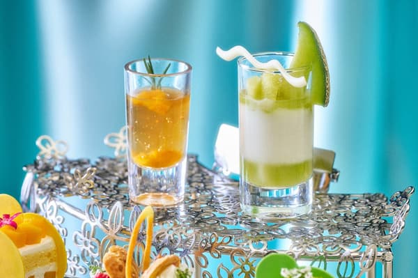 芒果姜汁果冻与杏仁豆腐哈密瓜