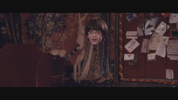 在格兰芬多公共休息室进行的隐形衣演示