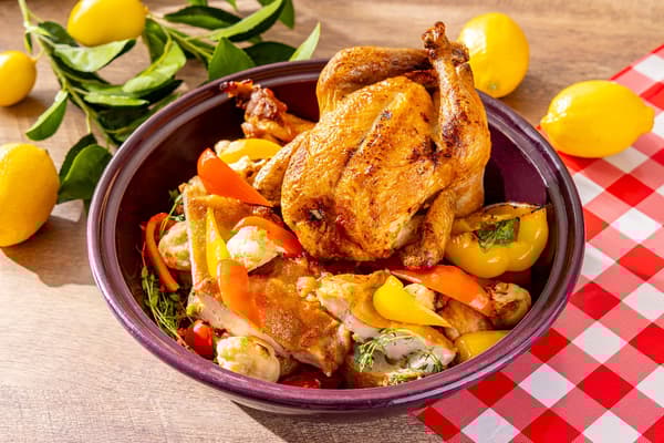 Roast Chicken Scarpariello - Shoemaker-style with Garlic, Herbs, and Vinegar Sauce