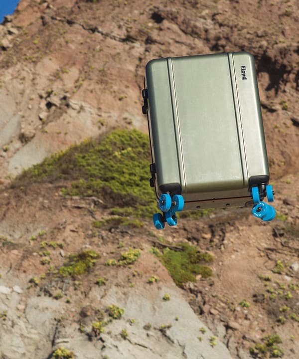 Floyd travel cases on display