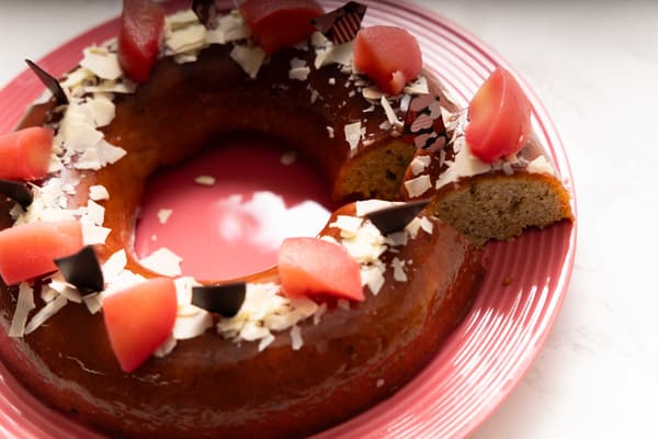 Peach and Earl Grey Angel Cake