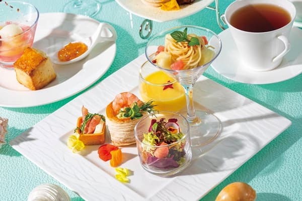 White peach capellini and other savories at Maihama View Hotel by HULIC's afternoon tea