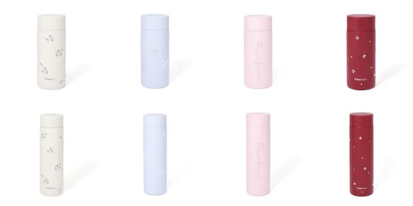 Pearl-Like Stainless Bottle in ivory, blue, pink, and red