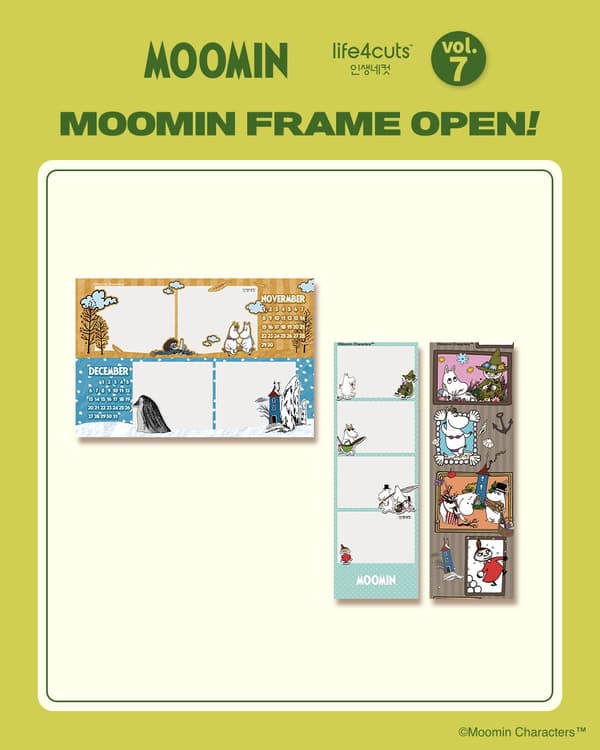 Bingkai kolaborasi ketujuh Moomin × Life4Cuts