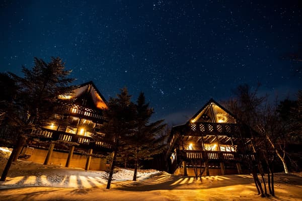 Cottages at STAR COTTAGE ACHI under a starry sky