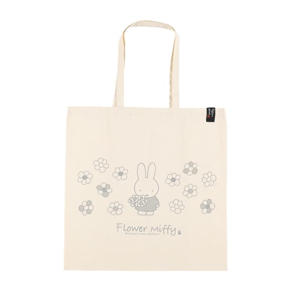 Flower Miffy shop tote bag in blue-gray