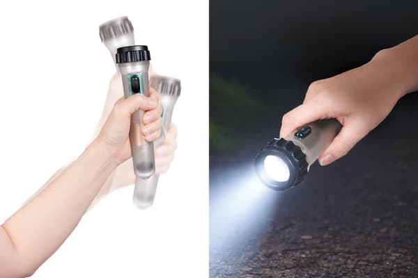 Shake to Shine Charge Light in use